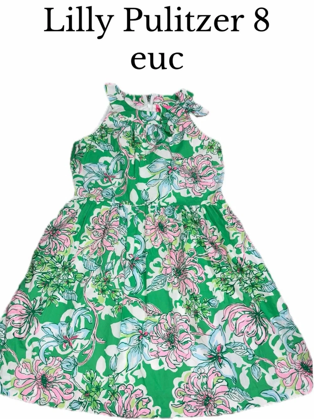 Lilly Pulitzer size 8 green pink Josephine girls dress